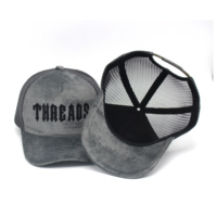 Gorra de gamuza de 5 paneles con logotipo bordado personalizado a la moda