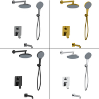 Robinets de bain-douche à trois fonctions au design moderne Ensemble de douche encastré