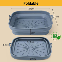 Moule de cuisson carré pliable pour friteuse à air, réutilisable, sans huile, accessoires de cuisine, pot en silicone pour friteuse à air