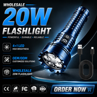 Lampe torche LED super lumineuse 4+1, en aluminium, étanche IP66, 1000+ lumens, portable, pour le camping, la randonnée, les situations d'urgence