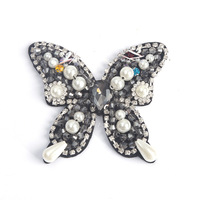 Exquis mode strass bricolage cloué à la main perlé vêtements accessoires patch autocollant sac broderie tissu autocollant