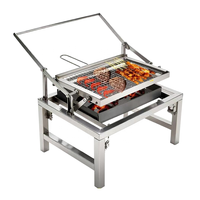 Barbecue rotatif multifonctionnel pliable au charbon de bois pour jardin, villa, extérieur, cuisson de poisson et de viande