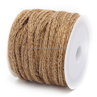 Cordon de jute de chanvre naturel de 10mm corde de jute tressée plate fibre tissée torsadée haute résistance 100m pour bricolage artisanat et emballage