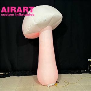 Hongo Inflable Blanco Iluminado con LED, Decoración de Hongo Inflable con Cabeza Inclinada para Fiestas - Product Image 1
