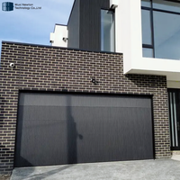 Revêtement de panneau en aluminium noir aspect bois avec revêtement en poudre, grille de porte de garage à montage affleurant, porte de garage à montage affleurant pour maison