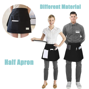 Thêm Logo Có Thể Điều Chỉnh Thiết Kế Salon Không Thấm Nước Polyester Màu Tinh Khiết Màu Đen Nấu Ăn Thực Phẩm Người Đàn Ông Phụ Nữ Vườn Bib Đầu Bếp Nửa Nhà Bếp Tạp Dề - Product Image 3