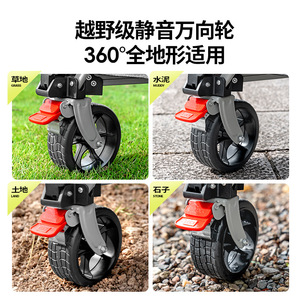 Bisina Camping <b>Trolley</b> <b>Foldable</b> 100kg Capacity Four Wheel Outdoor Picnic Travel Cart With Brake - Product Image 5