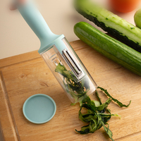 Multifunctionele Plastic Groente Fruit Dunschiller Aardappelschiller Pellen Mes Met Container