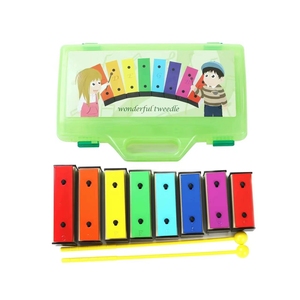 Venta al por mayor de campanas de 8 tonos coloridas, Glockenspiel educativo para niños, kit de campanas resonadoras cromáticas para la enseñanza musical en el aula. - Product Image 4