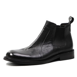 Bottes <span class=keywords><strong>Chelsea</strong></span> mi-mollet Goodyear-welted pour hommes, style britannique vintage, en cuir véritable, respirantes - Product Image 1