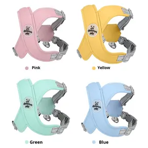 Dây Dắt Chó Qua Biên Giới Kiểu Áo Vest Cho Chó Con, Có Đèn Phản Quang, Thoáng Khí, Dây Đeo Ngực Bằng Nylon, Bán Buôn Cho Thú Cưng, Size Nhỏ Đến XL - Product Image 5