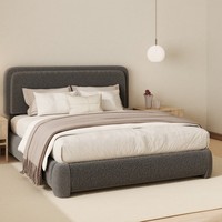 Modernes Luxuriöses King-Size-Bett mit Samtpolsterung, Verstellbar, Erweiterbares Modulares Design, Eichenholzbeine, Kabellose Fernbedienung, Montiert