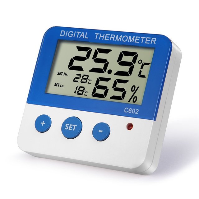 Digital Hygrometer Thermometer C602 - Accurate Temperature & Humidity Monitor with Alarm, Large LCD Display for Home, Kitchen,