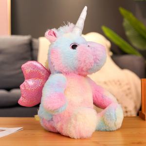Wholesale Lovely Bedtime Toys Colorful Wing <b>Unicorn</b> Plush PP Cotton <b>Light</b> up Stuffed Animal Toy - Product Image 3