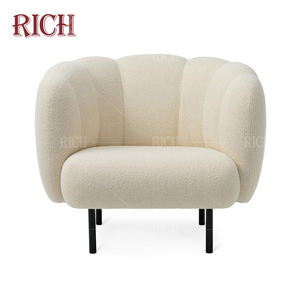 <span class=keywords><strong>Fauteuil</strong></span> décoratif en peau de mouton, chaise de salon, boucle en laine nordique, chaise de canapé, boucle en peluche - Product Image 1