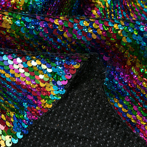 <span class=keywords><strong>Des</strong></span> échantillons gratuits en gros sirène couleur 5mm satin réversible tissu de paillettes arc-en-ciel - Product Image 3