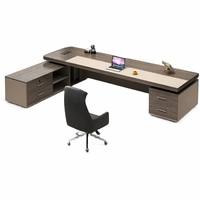 Escritorio Ejecutivo en Forma de L con Superficie de 50 mm de Grosor, Melamina E1, Cerradura de 3 Códigos, Caja para Cables Integrada, 4 Colores, Muebles de Oficina Personalizados OEM