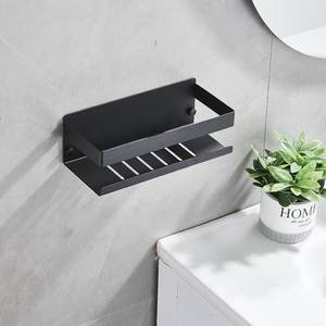 Mensola da bagno a parete moderna nera in acciaio inox angolo portasapone per uso domestico mensola cucina - Product Image 5