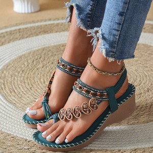 Elegant Black Suede Pointed Toe Heeled <b>Sandals</b> With Rhinestone Decoration Low Block Heel Slip-On Women's Shoes wholesale - Product Image 3