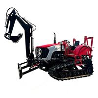 Tractor Agrícola de Diseño Moderno de 120HP con Excavadora Frontal, Retroexcavadora y Hoja Topadora