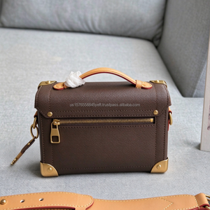 Bolsos de Mano Tipo Baúl Vintage para Mujer, de Cuero Genuino, con Cierre Abierto, Logotipo Personalizado, Baúl de Lujo - Product Image 6