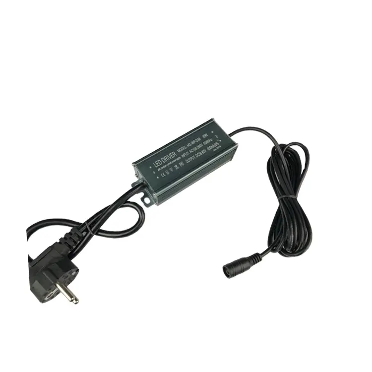 30W 36-63V 600mA LED Driver Power Supply IP65 dengan Euro Plug Produk