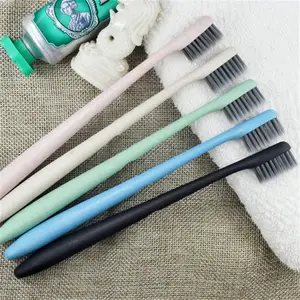 Biodegradable Wheat Straw Toothbrush Wholesale Custom Biodegradable Eco Friendly Wheat Straw Toothbrush