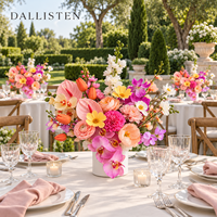 Fleurs artificielles en soie Dallisten, arrangements floraux colorés pour mariage avec vase pour la décoration de centre de table de mariage