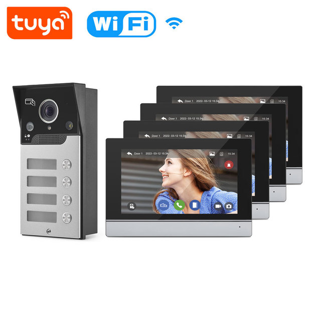 IP Video Intecom Camera Doorbell with 7 Inch HD Screen Tuya Smart Video Doorphone Intercom System for Home Villa PST-IP-MSA4K