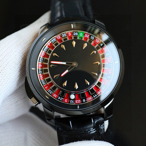 Reloj Mecánico de Lujo para Hombre, Diseño Inspirado en Casino, Esfera con Diseño de Mesa de Juego, Estilo Tourbillon, Logotipo Personalizado, Venta al Por Mayor - Product Image 1