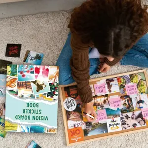 Kit de collage de rêves et d'objectifs DIY, livre d'autocollants pour tableau de vision, collage de rêves motivant, accessoire photo pour la fixation d'objectifs - Product Image 2
