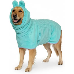 Hooded Dog Bathrobe <b>Towel</b> Microfiber Pet Warm Drying Coat Super Absorbent Quick Dry Cats Puppy After Bath Adjustable Soft Robes - Product Image 1