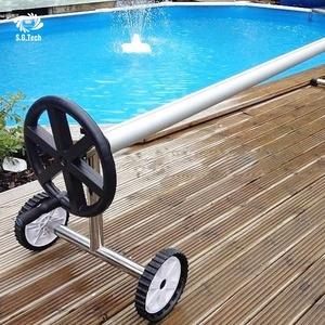 Portatile manuale bobina auto per piscina all'aperto gonfiabile PE copertura a bolle solari con telaio in acciaio - Product Image 1