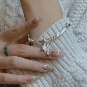 Flores como brocado sólido Push-pull pulsera mujer <span class=keywords><strong>estambre</strong></span> mariposa nicho temperamento alta gama ajustable pulsera todo-fósforo - Product Image 3