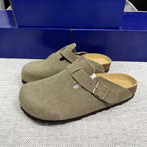 Sandalias de Cuero de Primera Calidad, Estilo <span class=keywords><strong>Birkenstock</strong></span>, Planas, para Exteriores, con Plantilla de Corcho, para <span class=keywords><strong>Hombre</strong></span> y Mujer, Modelo Hana - Product Image 2