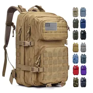 Hot Sale 45L Custom Outdoor Sport Waterproof Hiking Survival Bag Black Camouflage Hunting Tactical Backpack