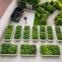 Jardinière en aluminium au design moderne pour usage hôtelier, bacs de jardinage écologiques pour légumes