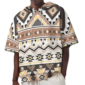All'ingrosso africano stile tribale in poliestere da <span class=keywords><strong>uomo</strong></span> a <span class=keywords><strong>maniche</strong></span> <span class=keywords><strong>corte</strong></span> <span class=keywords><strong>felpa</strong></span> con cappuccio con Logo personalizzato di alta qualità - Product Image 2