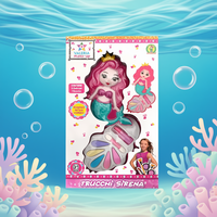 Ensemble de maquillage sirène en plastique Valeria 14x8cm avec 5 Ombretti et 1 Rossetto pour enfants de 3 ans et plus