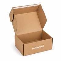 Boîtes pliables réutilisables en carton ondulé Kraft pour expédition, avec logo personnalisé, ruban adhésif, vente en gros, OEM, ODM