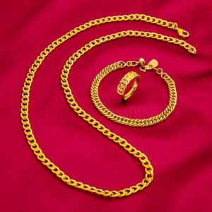 Bracelet de patron dominant pour <span class=keywords><strong>homme</strong></span> plaqué or, anneau plat, vente en gros, collier assorti pour <span class=keywords><strong>homme</strong></span> - Product Image 2