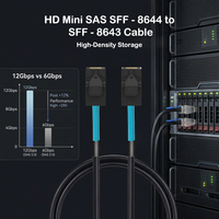 Câble Mini SAS HD SFF-8644 vers SFF-8643 12 Gbit/s SAS3.0, Cordon de Données Externe vers Interne pour Stockage Serveur et Disque Dur de Serveur