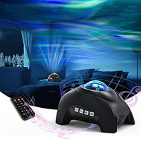 Lampe de projection d'aurores boréales USB, ciel étoilé, motif d'eau, lumière laser pour l'atmosphère musicale, veilleuse