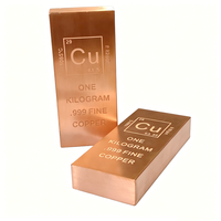Barres de cuivre pur 999 de 500g, lingots de cuivre fin avec logo personnalisé pour collection et investissement