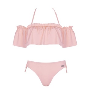 Traje de Baño YWHQ-DK86 para Niña, Tejido Reciclado, con Volantes, Color Sólido, Bikini - Product Image 5