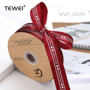 Ruban rouge bordeaux, nœud pour cadeau, bouquet, ruban en satin imprimé, accessoires pour cheveux, ruban en soie, emballage, sangle colorée, vente en gros - Product Image 1