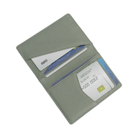 Portefeuille fin minimaliste en cuir véritable avec logo couleur personnalisé, blocage RFID, poche avant, porte-cartes de crédit, sans fermeture