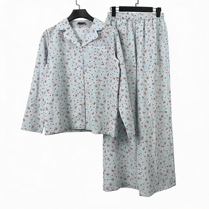 Custom <strong>Party</strong> Women's <strong>Pyjama</strong> Sets 2 Piece Set Striped Bow Print Cotton Pleated Hearts Gauze Deep Seersucker Pajamas Set Women - Product Image 1