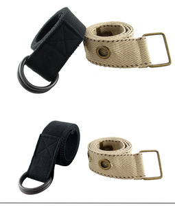 Classique personnalisé toile <span class=keywords><strong>ceinture</strong></span> Web tissu décontracté coton <span class=keywords><strong>ceinture</strong></span> avec boucle en alliage de Zinc Double anneau en D pour hommes femmes - Product Image 5