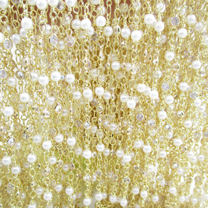 Vitiana — chaîne de cristal remplie d'or 24k, chaîne en laiton de haute qualité, avec pierres cz et perles de 2.5mm, 3.7x3.3mm - Product Image 2